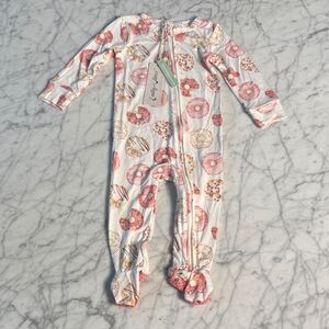 NWT Emily and Oliver Bamboo Sleeper Donut Print Sz 6-9 Mo